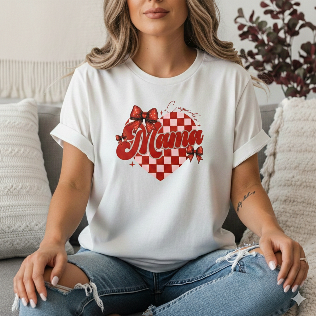 Cupid's Mama Checkered Heart