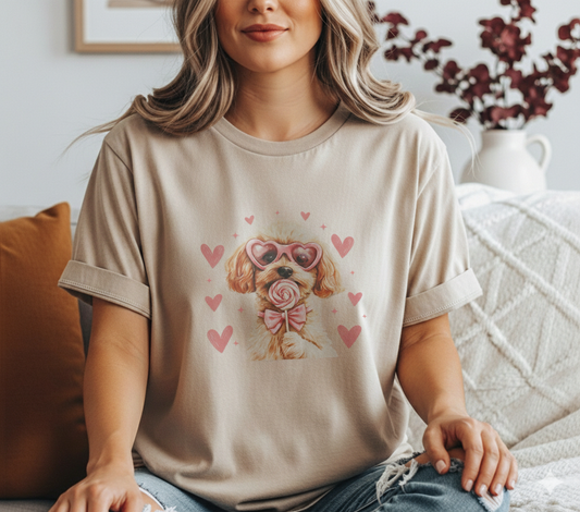 Puppy Love: Heart Glasses & Lollipop Dog