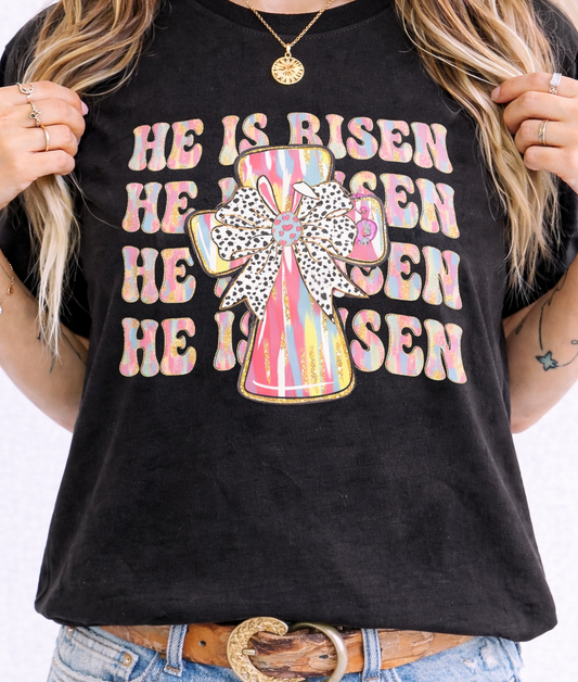 He is Risen - Cross/Bow Easter Ears