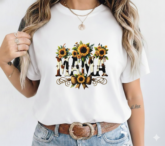 Cow Print Mama Sunflower