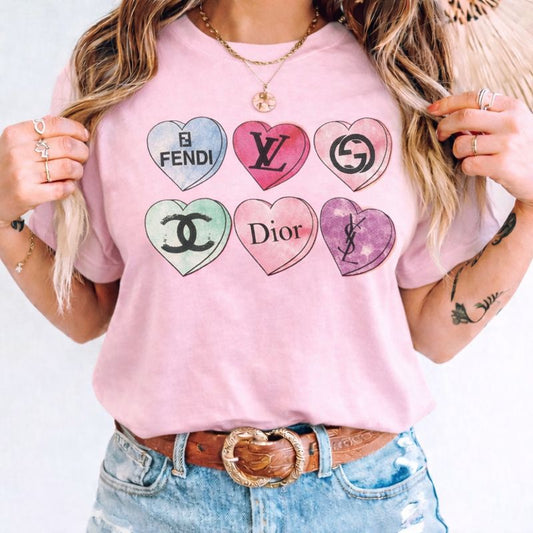 Six Pastel Heart Graphics