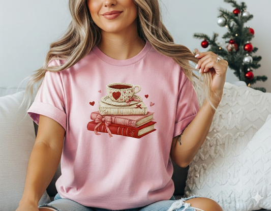 Knitted Book Stack & Coffee Cup